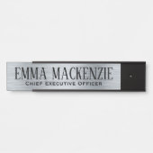 Silver Metallic look Hanging DeurSign Name Bord Deurbordje (Voorkant)