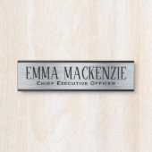 Silver Metallic look Hanging DeurSign Name Bord Deurbordje (Voorkant)