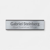 Silver Metallic look Kantoor Deuren Sign Name Bord Deurbordje (Voorkant)