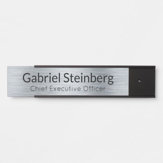 Silver Metallic look Kantoor Deuren Sign Name Bord Deurbordje (Voorkant)