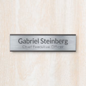 Silver Metallic look Kantoor Deuren Sign Name Bord Deurbordje (Voorkant)