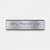 Silver Metallic look Kantoor Deuren Sign Name Bord Deurbordje (Voorkant)