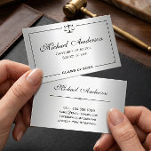 Silver Metallic look Law School Student Contactkaartje