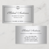 Silver Metallic look Law School Student Contactkaartje (Voorkant / Achterkant)