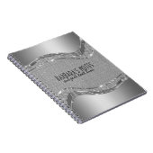 Silver Metallic look met diamant Patroon 2a Notitieboek (Rechterzijde)
