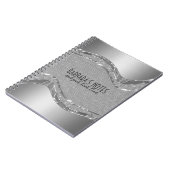 Silver Metallic look met diamant Patroon 2a Notitieboek (Linkerzijde)