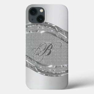 Silver Metallic look met diamanten patroon Case-Mate iPhone Case