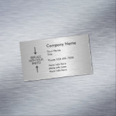 Silver Metallic look Photo Template Magnetisch Visitekaartje (Voorbeeld)