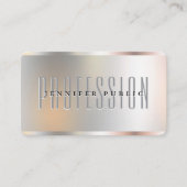 Silver Metallic Look Sjabloon Custom Text Luxury Visitekaartje (Voorkant)
