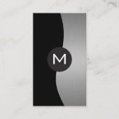 Silver Metallic Luxe Monogram Visitekaartje (Voorkant)