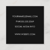 Silver Metallic Luxe Vierkante Visitekaartje (Achterkant)