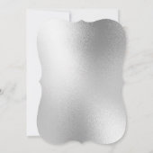 Silver Metallic Modern Elegant Wedding Kaart (Achterkant)