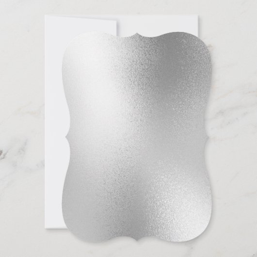 Silver Metallic Modern Elegant Wedding Kaart (Achterkant)