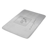 Silver metallic moderne scriptmonogram badmat (Gekanteld)