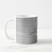 Silver Metallic Monogram Naam en Initiaal Koffiemok (Links)