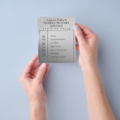 Silver metallic notaris flyer (Hand)