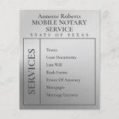 Silver metallic notaris flyer (Voorkant)