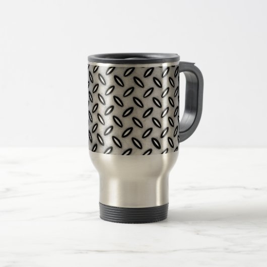 Silver Metallic Patterned Travel Mug Reisbeker (Voorkant rechts)