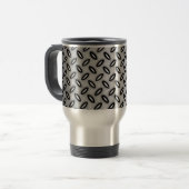 Silver Metallic Patterned Travel Mug Reisbeker (Voorkant links)