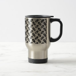 Silver Metallic Patterned Travel Mug Reisbeker