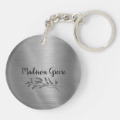Silver Metallic persoonlijk Sleutelhanger (Achterkant)
