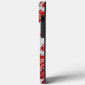 Silver Metallic Red Ribbon Damask Holiday Case-Mate iPhone Case (Achterkant / Links)