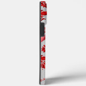 Silver Metallic Red Ribbon Damask Holiday Case-Mate iPhone Case (Achterkant / Rechts)