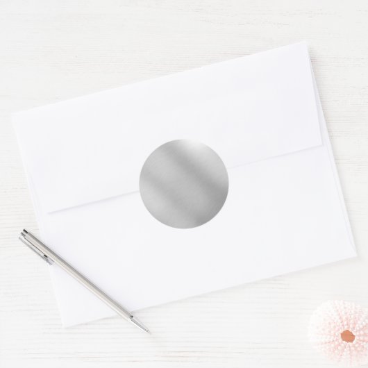 Silver-Metallic Ronde Sticker (Envelop)