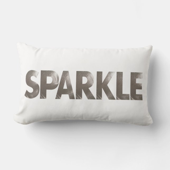 Silver Metallic Sparkle Lumbar Pillow Kussen (Voorkant)