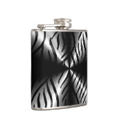 Silver Metallic Steel Metal Heupfles (Rechts)