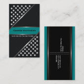 Silver metallic stompjes zwarte blauwgroen visitek visitekaartje (Voorkant / Achterkant)