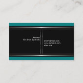 Silver metallic stompjes zwarte blauwgroen visitek visitekaartje (Achterkant)