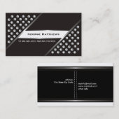 Silver metallic stompjes zwarte witte visitekaartj visitekaartje (Voorkant / Achterkant)