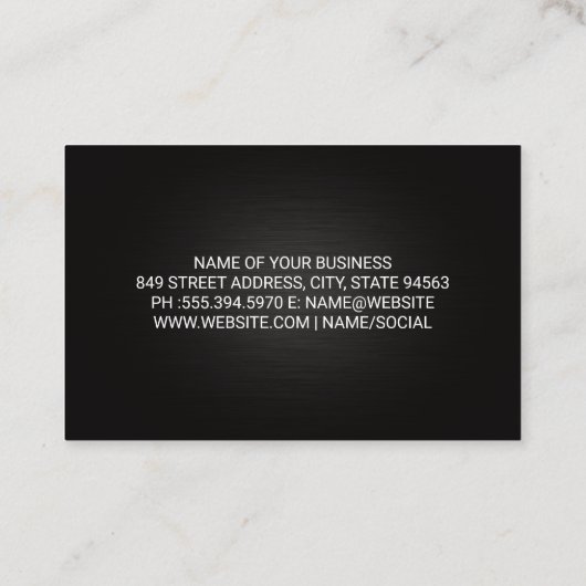 Silver Metallic Truck Logo | Vervoer Visitekaartje (Achterkant)