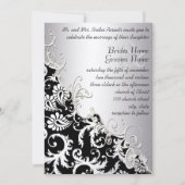 Silver Metallic Vintage Damask Romantic Swirl Kaart (Voorkant)