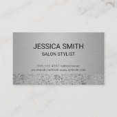 Silver Metallic Visitekaartje (Voorkant)