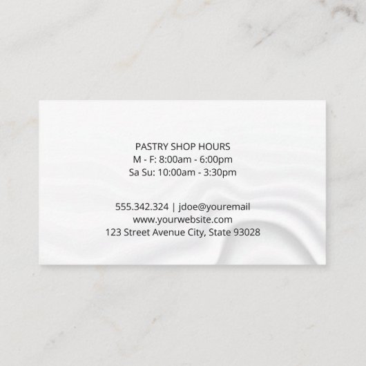 Silver Metallic Whisk | Silky Background Visitekaartje (Achterkant)