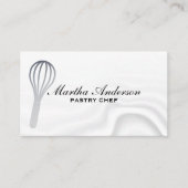 Silver Metallic Whisk | Silky Background Visitekaartje (Voorkant)