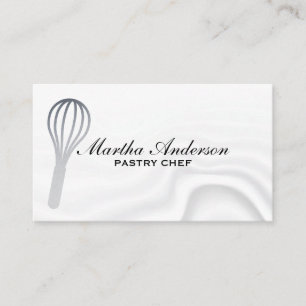 Silver Metallic Whisk   Silky Background Visitekaartje