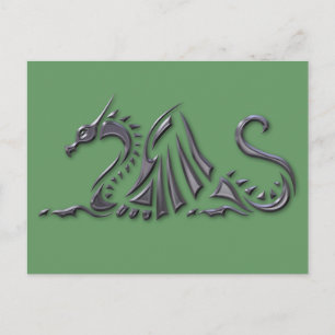 Silver Metallic Zee Dragon Briefkaart