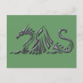 Silver Metallic Zee Dragon Briefkaart (Voorkant)