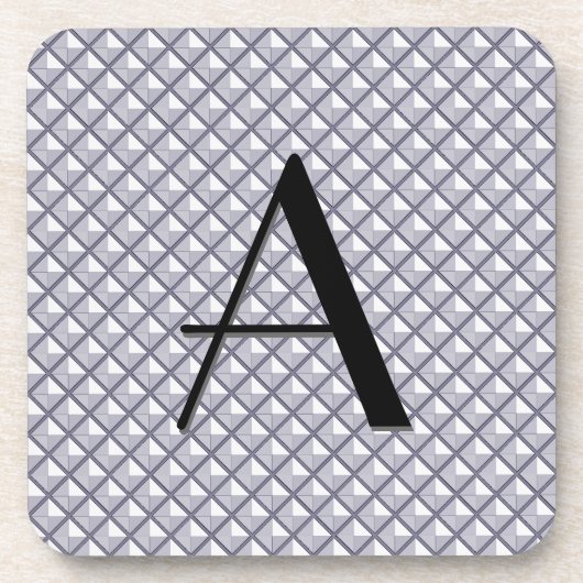 Silver, metallisch uiterlijk, bestudeerd raster onderzetter (Voorkant)