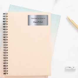 Silver metalname bookplate etiket