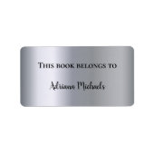 Silver metalname bookplate etiket (Voorkant)