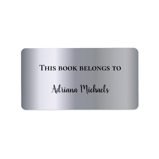 Silver metalname bookplate etiket (Voorkant)