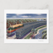 Silver Meteors "Seaboard" in Florida Highlands Briefkaart (Voorkant)