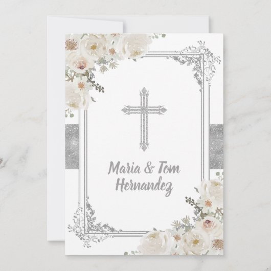 Silver Mexican Baptism en Birthday Fiesta Twin Kaart (Achterkant)