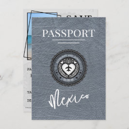 Silver Mexico Passport Bewaar de datum Save The Date