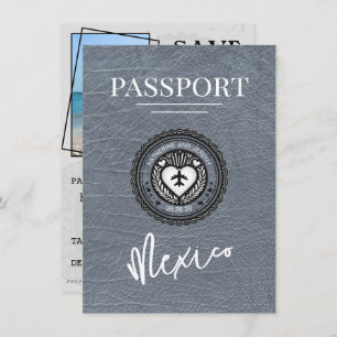 Silver Mexico Passport Bewaar de datum Save The Date
