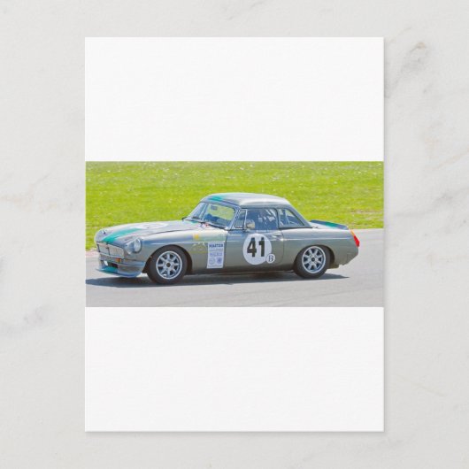Silver MG racewagen Briefkaart (Voorkant)